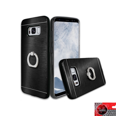 Samsung Galaxy S8 Plus Aluminum Ring Stand CASE HYB24 Black