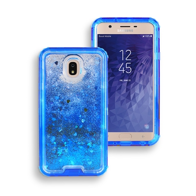 Samsung Galaxy J3 (2018)/ J3 Achieve/ J3 Star/ J337 Liquid Glitter Quicksand Case HYB26 Blue