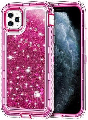 iPhone 12 Mini 5.4" Glitter OBox Hybrid Cover Case HYB26 Hot Pink