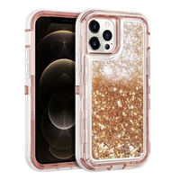iPhone 12 Pro Max 6.7" Glitter OBox Hybrid Cover Case HYB26 Rose Gold