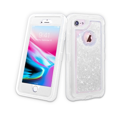 iPhone 6/7/8 Glitter OBox Hybrid Cover Case HYB26 Silver