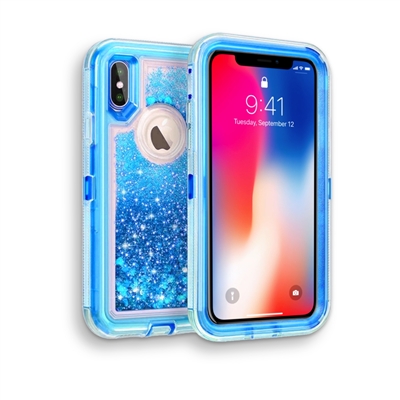 iPhone X Glitter OBox Hybrid Cover Case HYB26 Blue