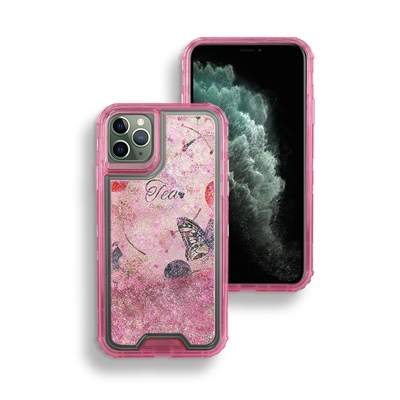 iPhone 11 Pro (5.8") Liquid Glitter Quicksand Hybrid Cover Case HYB26 Design 06