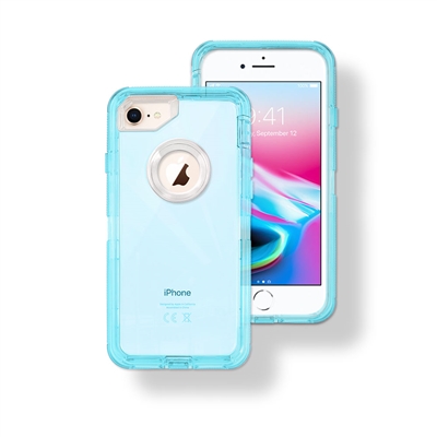 Apple iPhone 6/7/8 Hybrid 3pcs Cover Case Transparent Blue