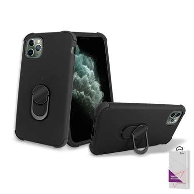 iPhone 11 Pro (5.8") Hybrid Ring Kickstand Case HYB32 Black/ Black