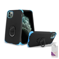 iPhone 11 Pro Max (6.5") Hybrid Ring Kickstand Case HYB32 Black/ Blue
