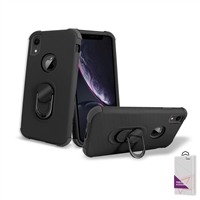 iPhone Xs Max Hybrid Ring Kickstand Case HYB32 Black/Black