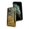 iPhone 11 (6.1") Liquid Glitter Quicksand Slim Chrome Edge Clear Back Cover Case HYB33G Gold