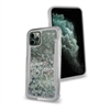 iPhone 11 Pro (5.8") Liquid Glitter Quicksand Slim Chrome Edge Clear Back Cover Case HYB33G Silver