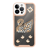 Apple iPhone 14 Designed Pearl Swan Case With Camera Cover FOR WHOLESALE