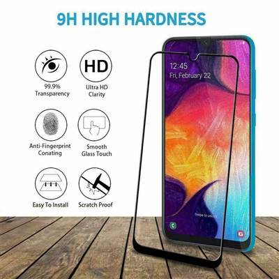 Samsung Galaxy A01 (A015) Full Screen Tempered Glass Screen Protector 5D Edge Black