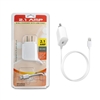 For Apple Lightning Travel Wall Charger 2.1 Amp w/USB port,  5ft, 4mm, White