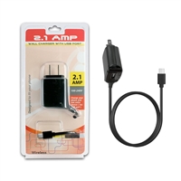 2.1 A MICRO USB HOME Charger with Extra USB Black