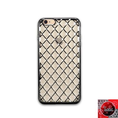 iPhone 5 / 5S / 5SE TPU Lattice Electroplate Black