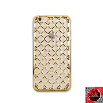 iPhone 5 / 5S / 5SE TPU Lattice Electroplate Gold