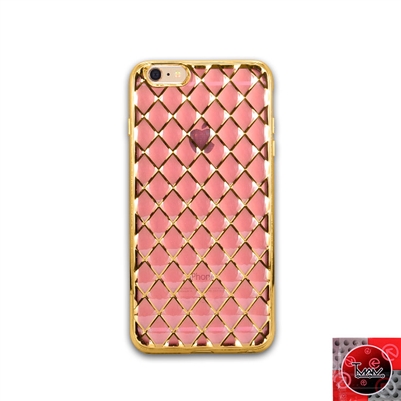 iPhone 5 / 5S / 5SE TPU Lattice Electroplate Rose Gold