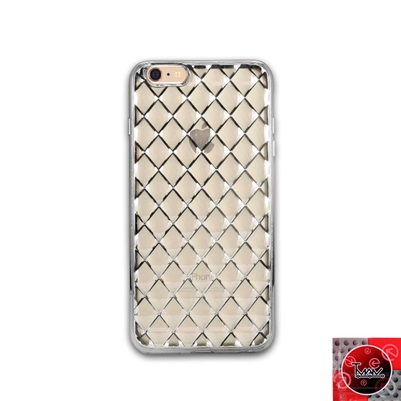 IPHONE 6 /6S TPU Lattice Electroplate Silver