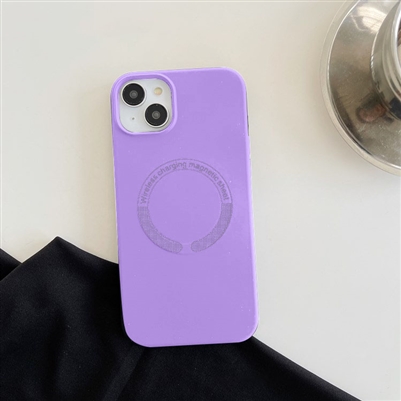 iPhone 14 Pro Max 6.7" Liquid Silicone Gel Skin Wireless Charging Case Light Purple