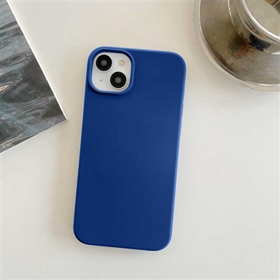iPhone 15 Plus Liquid Silicone Gel Skin Wireless Charging Case Dark Blue