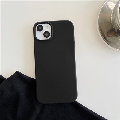 iPhone 15 Pro Max 6.7" Liquid Silicone Gel Skin Wireless Charging Case Black