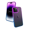 iPhone 14 PLUS 6.7" GRADIENT TPU CASE WITH CHROME BUTTON & CAMERA PURPLE TO BLUE