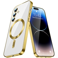 SAMSUNG GALAXY S25 WIRELESS CHARGING TPU CASE WITH CHROME EDGE & CAMERA COVER GOLD