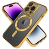 IPHONE 14 PLUS WIRELESS CHARGING TPU CASE WITH CHROME EDGE & CAMERA COVER GOLD