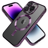 IPHONE 15 PRO WIRELESS CHARGING TPU CASE WITH CHROME EDGE & CAMERA COVER PURPLE