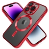 IPHONE 15 PRO WIRELESS CHARGING TPU CASE WITH CHROME EDGE & CAMERA COVER RED