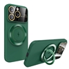 IPHONE 15  TPU CASE WITH CAMERA COVER &  WIRELESS CHARGING RING STAND GREEN