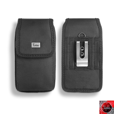 Vertical Nylon Canvas Rugged Pouch Black VP01 iPhone 5 L