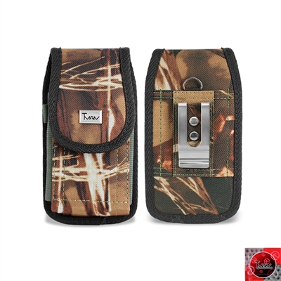 Vertical Camouflage Nylon Canvas Rugged Pouch VP01F SAM Galaxy S5 L
