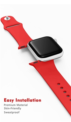 42/44/45MM SILICON IWATCH BAND RED