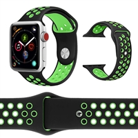 38/40/41MM SILICON SPORT IWATCH BAND BLACK / GREEN