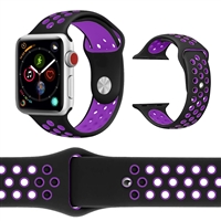 38/40/41MM SILICON SPORT IWATCH BAND BLACK / PURPLE