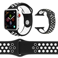 38/40/41MM SILICON SPORT IWATCH BAND BLACK / WHITE