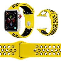 38/40/41MM SILICON SPORT IWATCH BAND YELLOW / BLACK