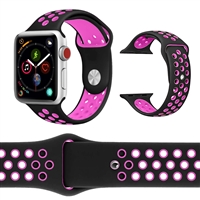42/44/45MM SILICON SPORT IWATCH BAND BLACK / PINK