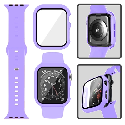 45MM SILICON IWATCH CASE + BAND PURPLE