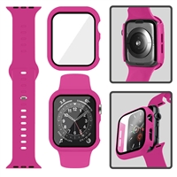 49MM SILICON IWATCH CASE + BAND HOT PINK