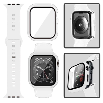 49MM SILICON IWATCH CASE + BAND WHITE