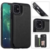 iPhone 14 Pro (6.1") EMBOSSED CARD HOLDER WALLET CASE WITH MAGNETIC BUTTONS WC08 Black