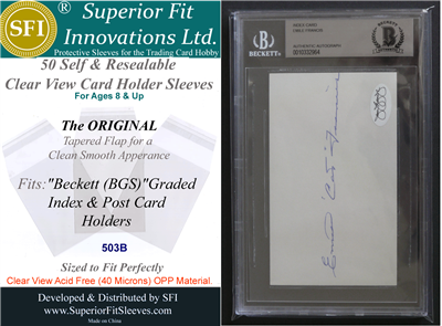 Superior Fit Sleeves for Beckett Auto Card Slabs 50