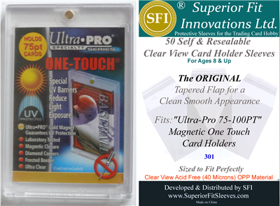 Superior Fit Sleeves for Ultra-Pro 75-100 PT One Touch Magnetic Cases