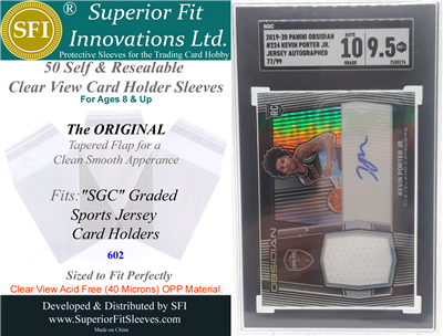 Superior Fit Sleeves for SGC Graded Sports JERSEY Card Slabs