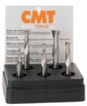 CMT 191.000.02 5 Piece Solid Carbide Upcut Spiral Router Bit Set