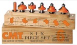 CMT 800.504.11 Router Bit Assortment, 6-Piece 1/2" Shank, In Wooden Case