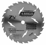 Tenryu PT-18524AM 7-1/4" Carbide Tipped Saw Blade ( 24 Tooth ATB Grind - 5/8"Ko Arbor - 0.07 Kerf)