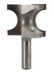 Whiteside 1434 1" Diameter X 1/2" Radius X 1-1/2" Double Flute Half Round Router Bit (1/2" Shank)