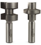 Whiteside 3370 1-1/4" Diameter X 1-1/4" Double Flute Wedge Tongue & Groove Bit Set (1/2" Diameter)